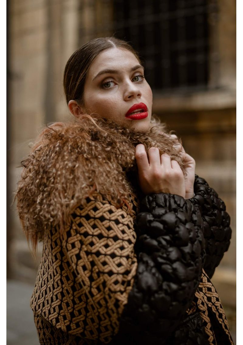 Chaqueta mujer con cuello de pelo natural mod. Noruega de Yes50